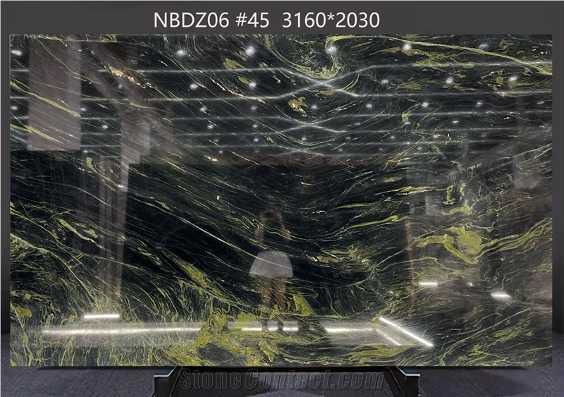 Speranza Granite Slabs Revealing Deep Green Motifs