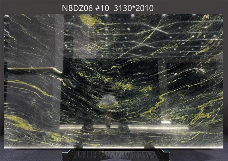 Speranza Granite Slabs Revealing Deep Green Motifs