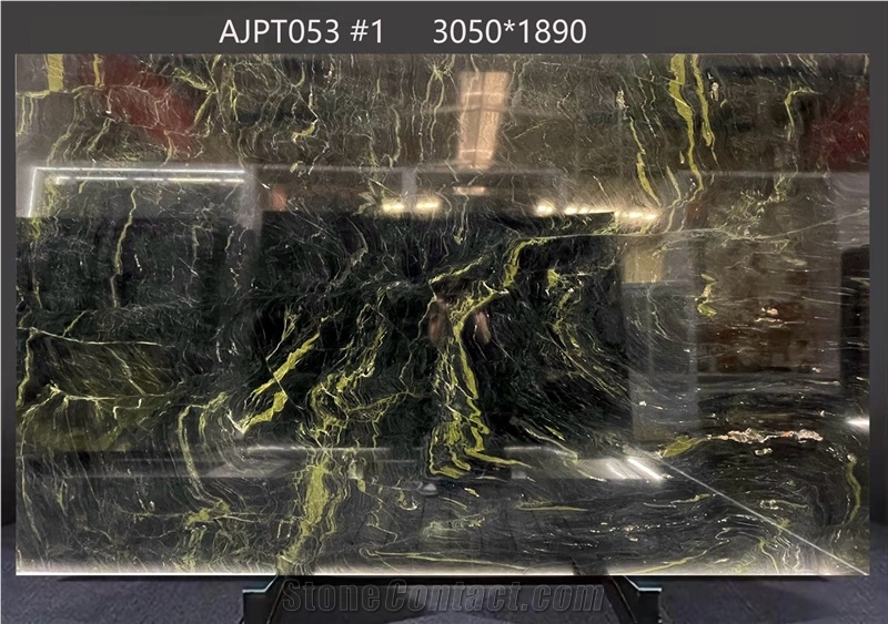 Speranza Granite Slabs With Blended Green - Black Hues