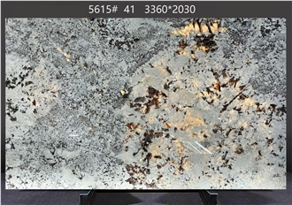 Splendor White Granite Slabs Dispersed Dark Inclusions