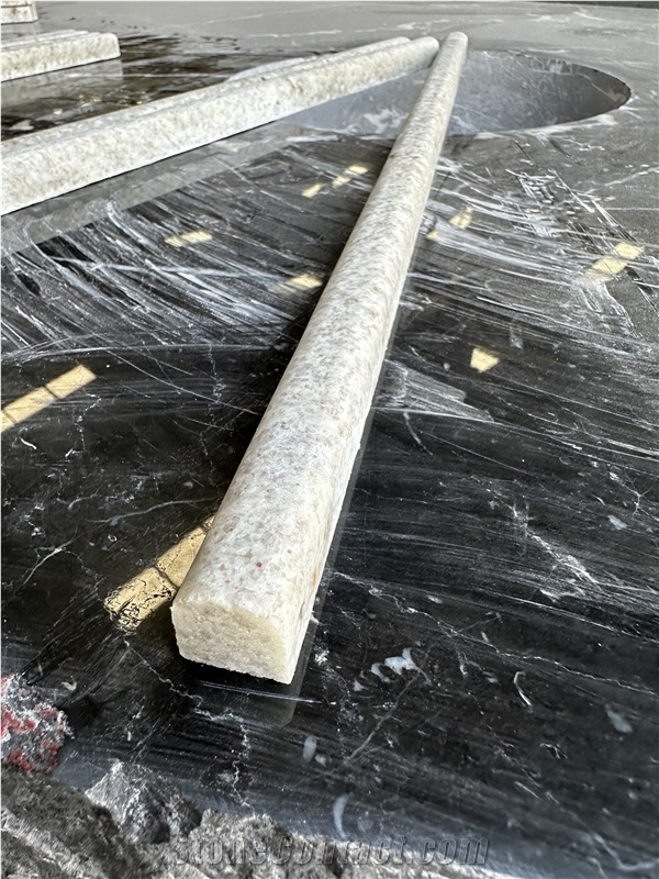 Taj Mahal Quartzite Flute In Stock Gray Look Border