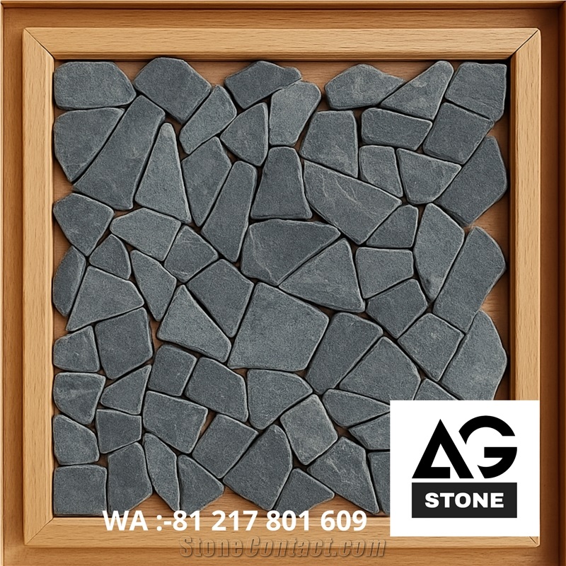 Tumbled Black Marble Chips Natural Mosaic Tiles