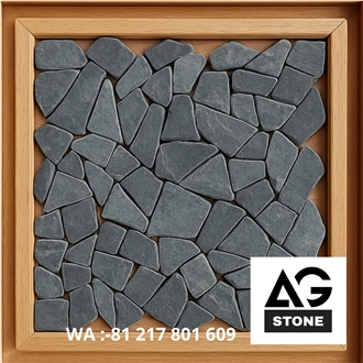 Tumbled Black Marble Chips Natural Mosaic Tiles
