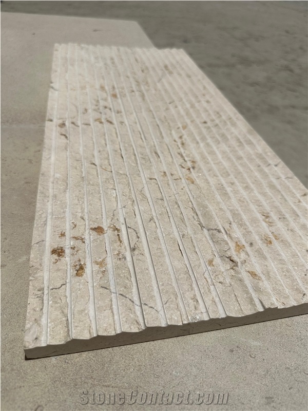Galala Light Beige Marble Combed Tiles
