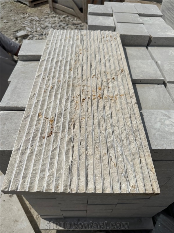 Galala Light Beige Marble Combed Tiles
