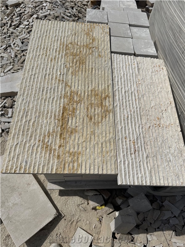 Galala Light Beige Marble Combed Tiles