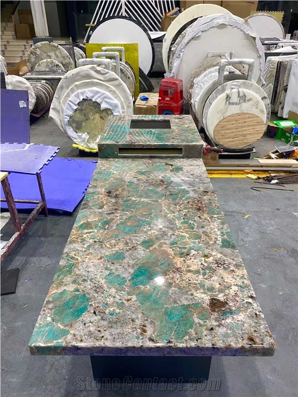 Amazonite Granite Island Kitchen Countertop