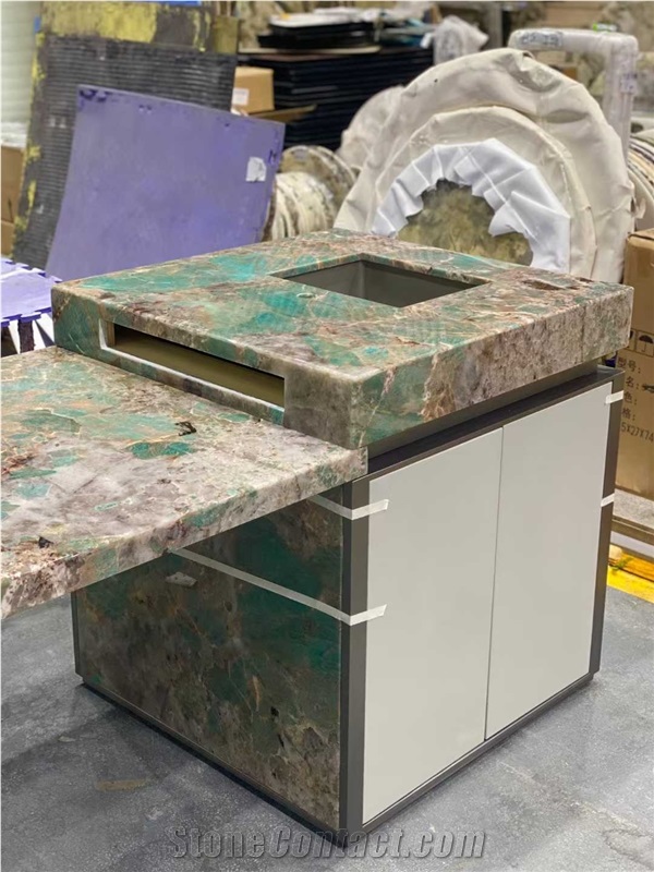 Amazonite Granite Island Kitchen Countertop