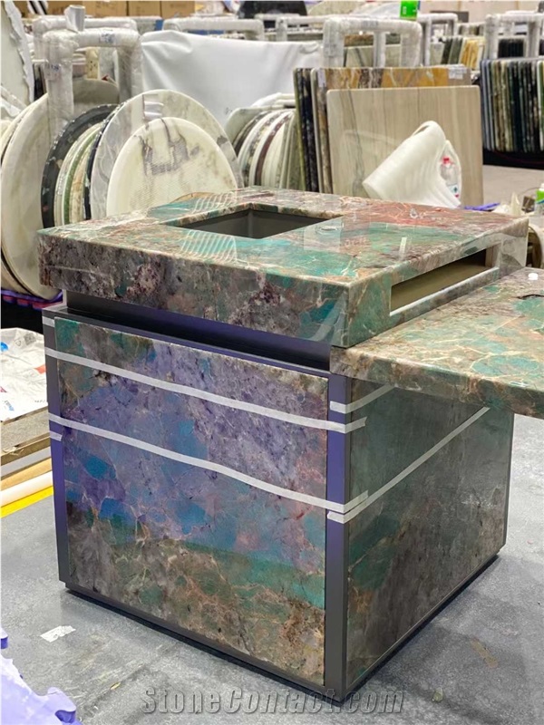 Amazonite Granite Island Kitchen Countertop
