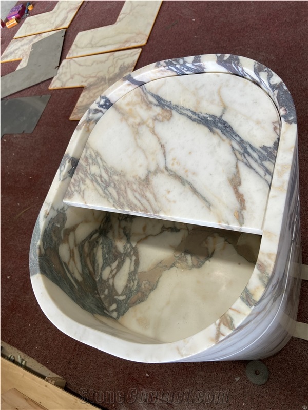 Calacatta Viola Marble Pedestal Sink