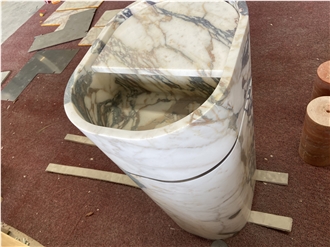 Calacatta Viola Marble Pedestal Sink