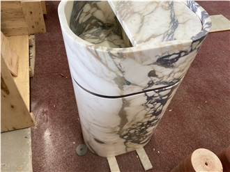 Calacatta Viola Marble Pedestal Sink