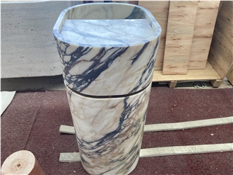 Calacatta Viola Marble Pedestal Sink