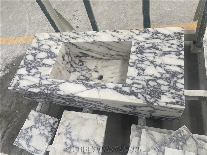 Calacatta Viola Marble Solid Bath Top Unit