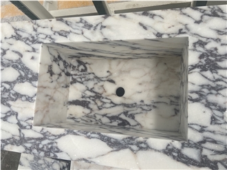 Calacatta Viola Marble Solid Bath Top Unit