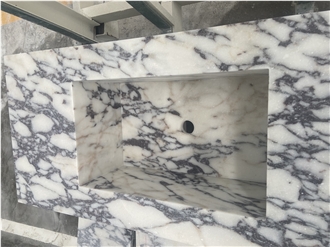 Calacatta Viola Marble Solid Bath Top Unit