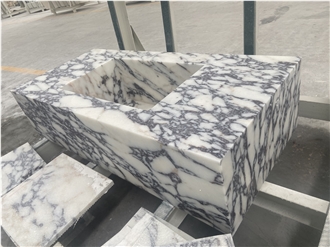 Calacatta Viola Marble Solid Bath Top Unit