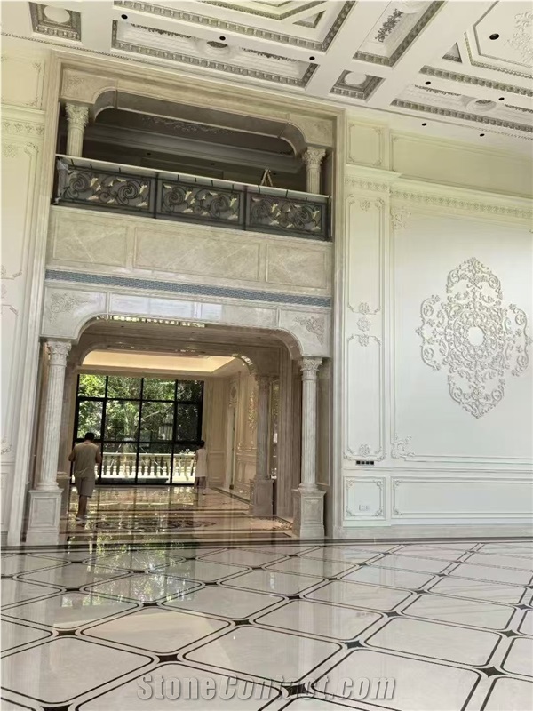 Luxury House Flooring Foyer  Waterjet Medallions