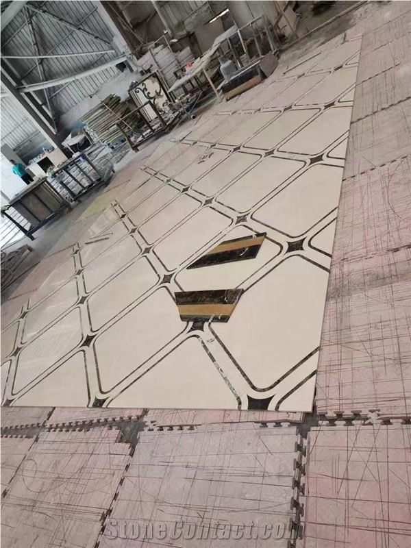 Marble Waterjet Medallions Hotel Lobby