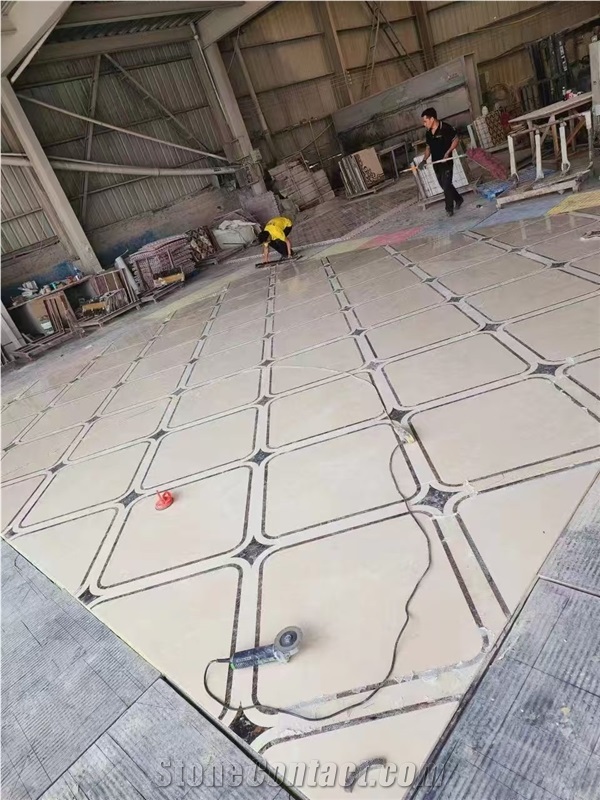 Marble Waterjet Medallions Hotel Lobby