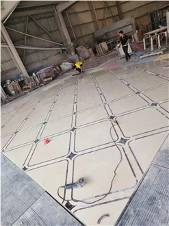 Marble Waterjet Medallions Hotel Lobby