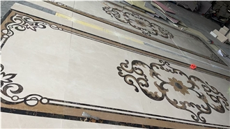Marble Waterjet Medallions Hotel Lobby