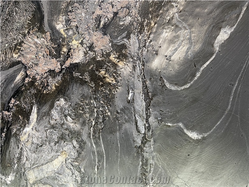 Natural Grey Quartzite Rock Texture Finish Slabs