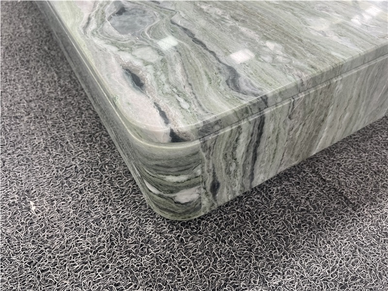 Verde Prato Marble Bathroom Countertops With Wash Basin
