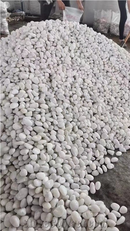 Highly Polished White Pebble Garden Pebbles