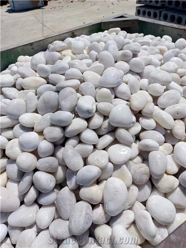 Highly Polished White Pebble Garden Pebbles