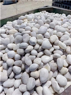 Highly Polished White Pebble Garden Pebbles