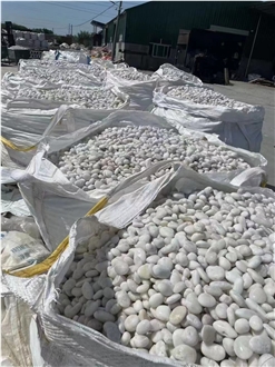 Highly Polished White Pebble Garden Pebbles