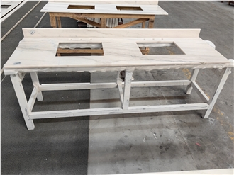 Guangxi White Marble OEM ODM Customized Bathroom Countertop Guangxi White Marble OEM ODM Customized Bathroom Countertop