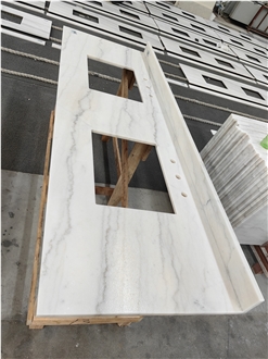 Guangxi White Marble OEM ODM Customized Bathroom Countertop