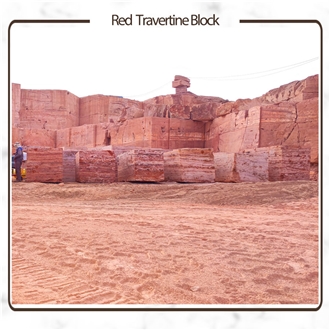 Azarshahr Red Travertine Blocks