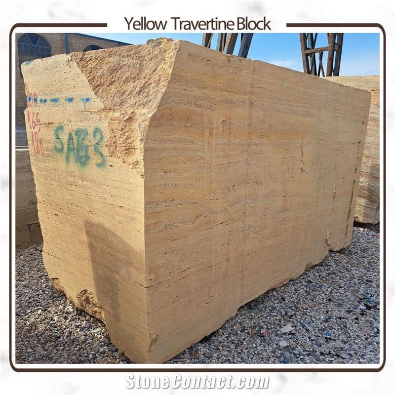 Azarshahr Yellow Travertine Blocks