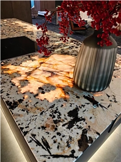 Custom Patagonia Stone Quartzite Backlit Kitchen Countertop