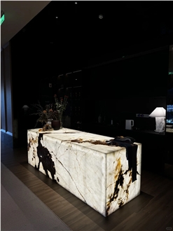 Custom Patagonia Stone Quartzite Backlit Kitchen Countertop