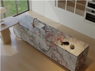 Four Seasons Pink Marble Kitchen Countertop