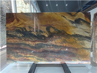 Natural Polished Brazil Jacaranda Gold Quartzite Slabs
