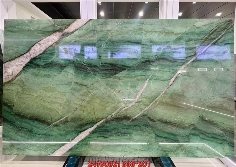 Brazil Fuchsite Crystal Quartzite Slabs Luxury Green Tile