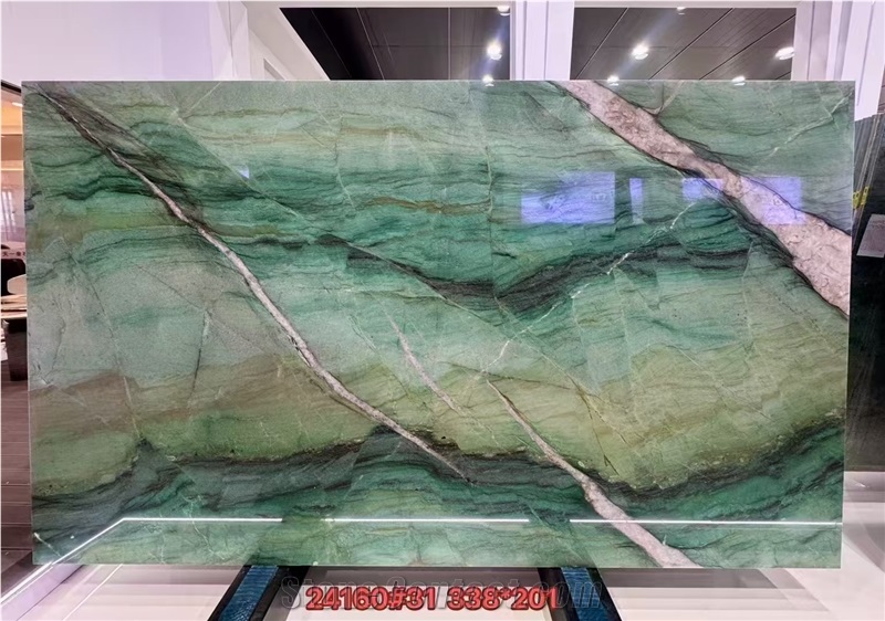 Brazil Fuchsite Crystal Quartzite Slabs Luxury Green Tile