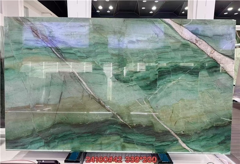 Brazil Fuchsite Crystal Quartzite Slabs Luxury Green Tile