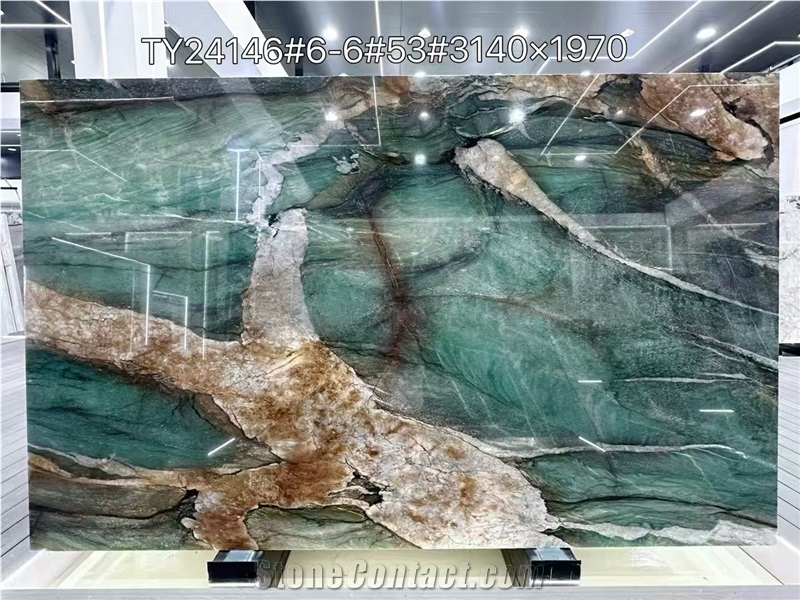 Brazil Fuchsite Crystal Quartzite Slabs Luxury Green Tile