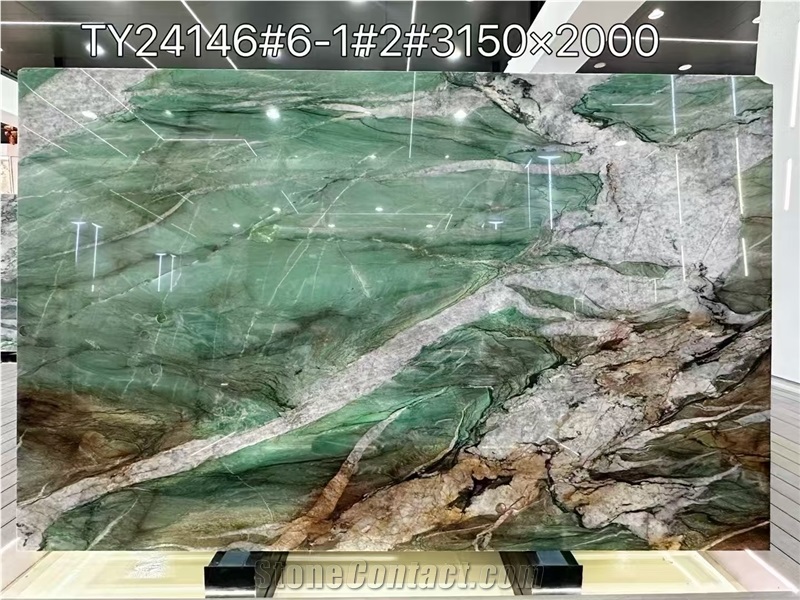 Brazil Fuchsite Crystal Quartzite Slabs Luxury Green Tile