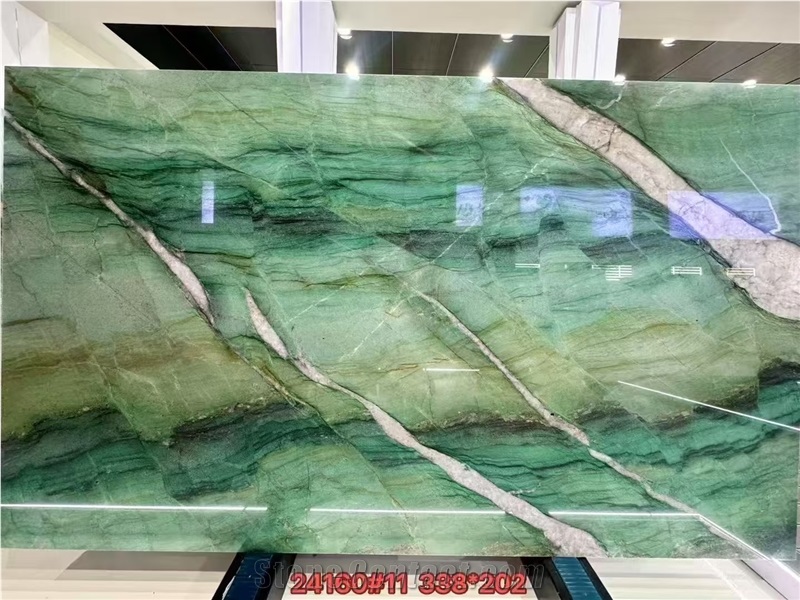 Brazil Fuchsite Crystal Quartzite Slabs Luxury Green Tile