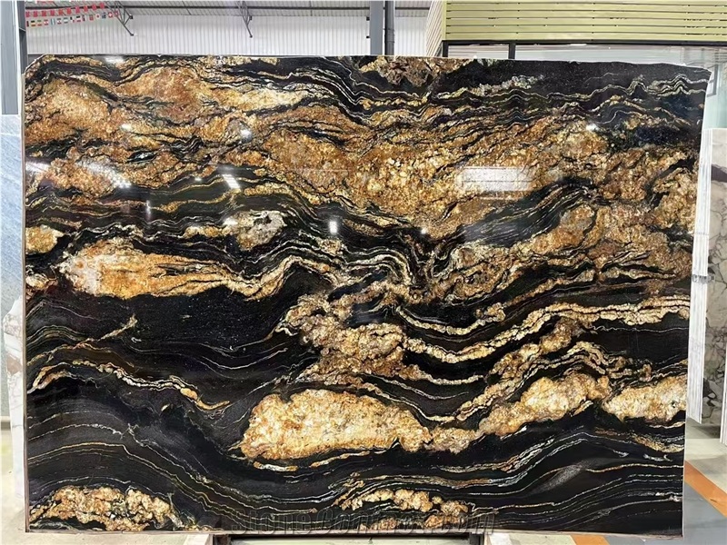 Brazil Magma Gold Granite Slabs Cutting Wall Tile