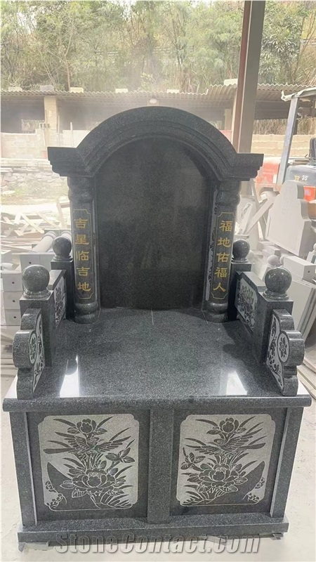 China Black Granite Polished Asian Gravestones