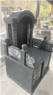 China Black Granite Polished Asian Gravestones