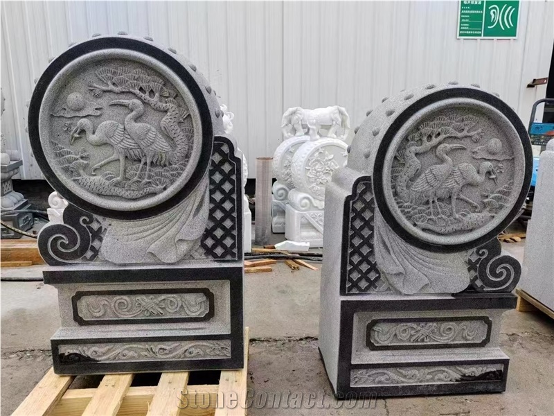 China Black Granite Polished Asian Gravestones